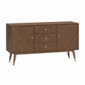 Buffet 2 portes 3 tiroirs marron noyer en MDF rectangulaire 160 x 40 x 80 cm