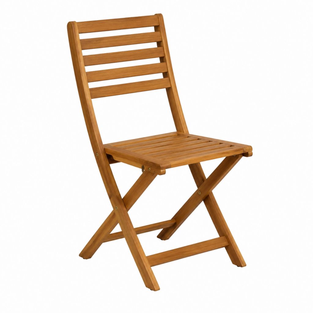 Chaise de jardin pliante en bois massif d'acacia marron 46 x 59 x 89 cm