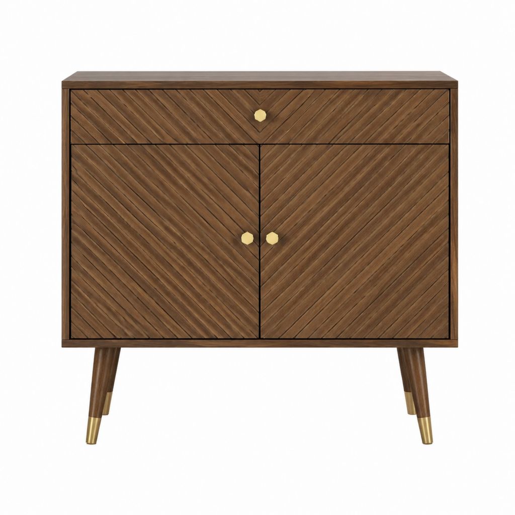 Buffet de salle à manger marron en bois massif de manguier rectangulaire 90 x 40 x 100 cm