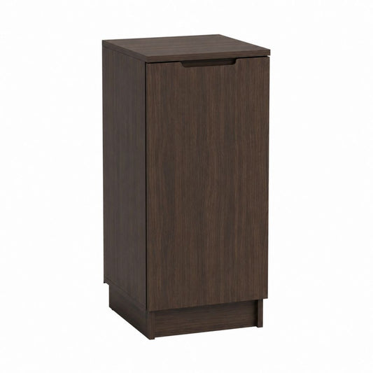 Buffet 1 porte brun foncé en panneaux de particules rectangulaire 40 x 40 x 80 cm